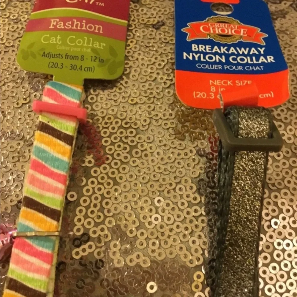🌸Ⓜ️✔️Bundle of colorful, sequined patterned , NWT collars. X small